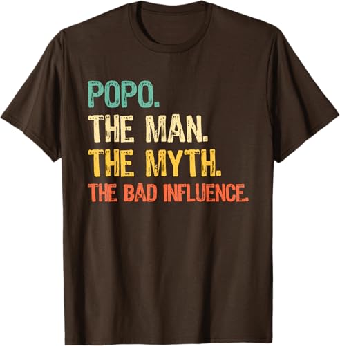 Miniatura 4 de Popo The Man The Myth The Bad Influence - Camiseta retro divertida Negro -