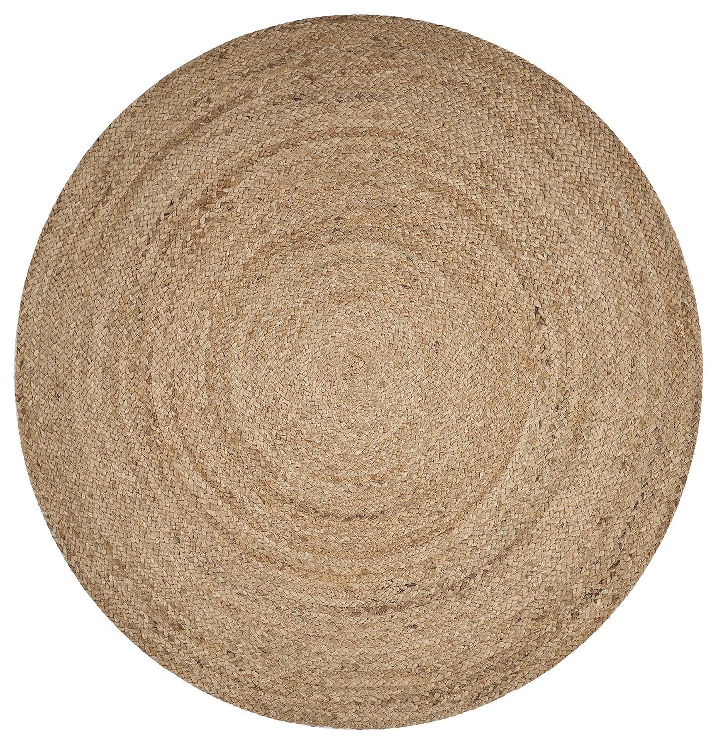 LR Home Natural Jute 4ft Round Area Rug for Home Decor Braided Rugs for Living Room Bedroom Playroom