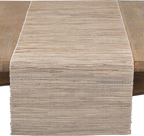 Miniatura 7 de SARO LIFESTYLE 217.TQ1672B Melaya Collection Nubby - Camino de mesa tejido con textura, 16 x 72 pulgadas, turquesa