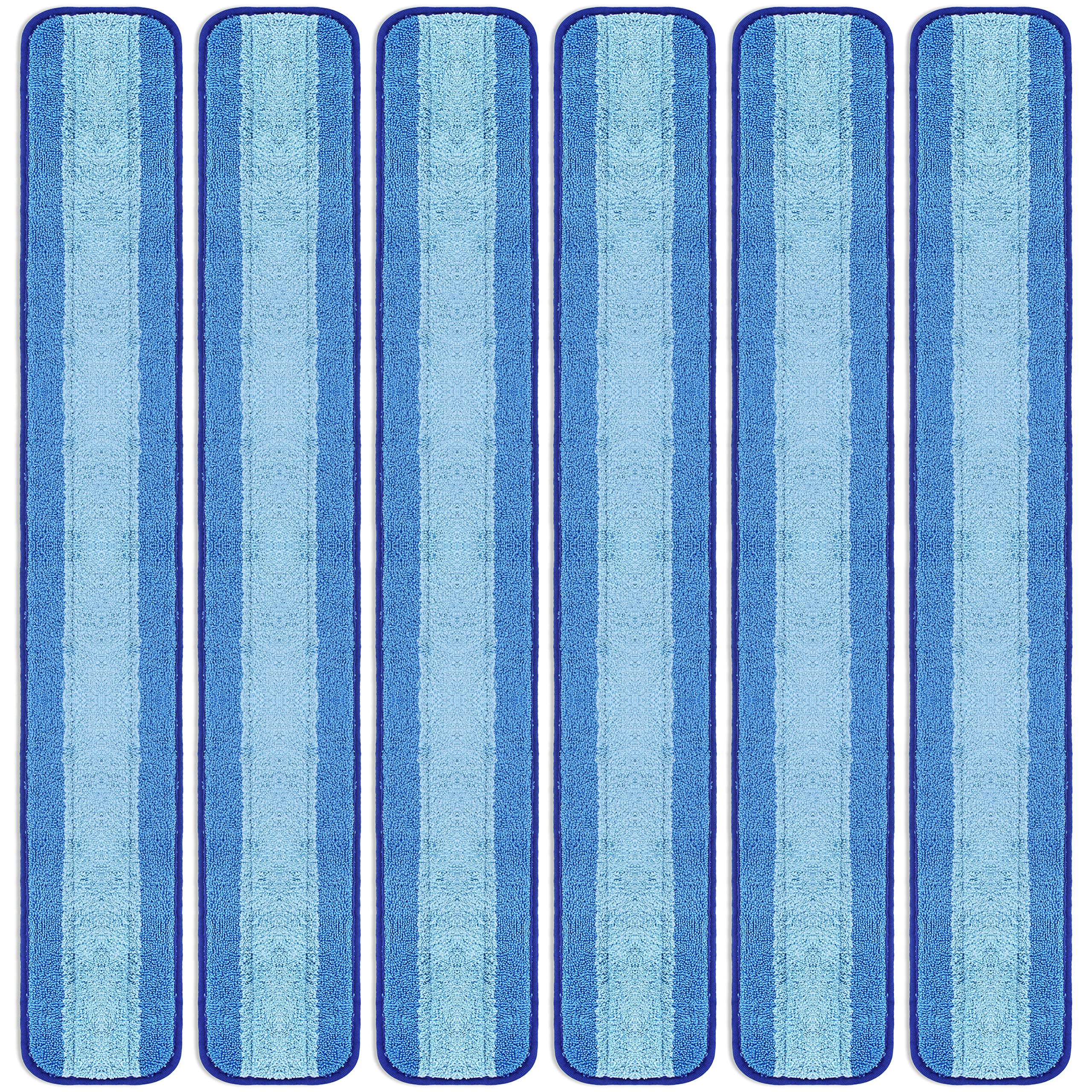 Ltwhome Blue 91 Cm (36'') Microfiber Wet Or Dry Mop Refill Pads For Hardwood Floor Commercial Supplies (Pack Of 6)