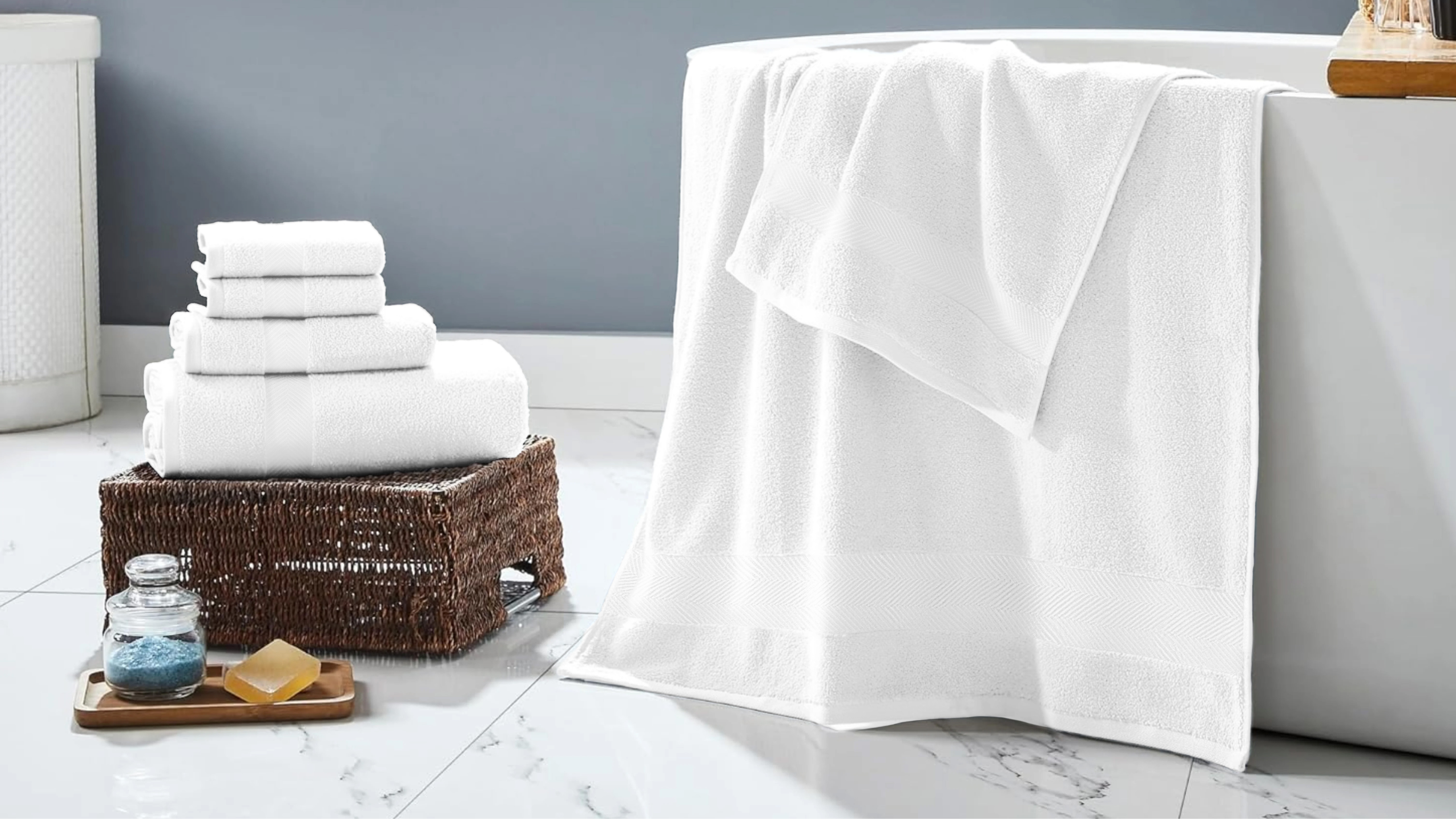 Natureva Home - Bamboo Bath Towels, Set of 6 | Super