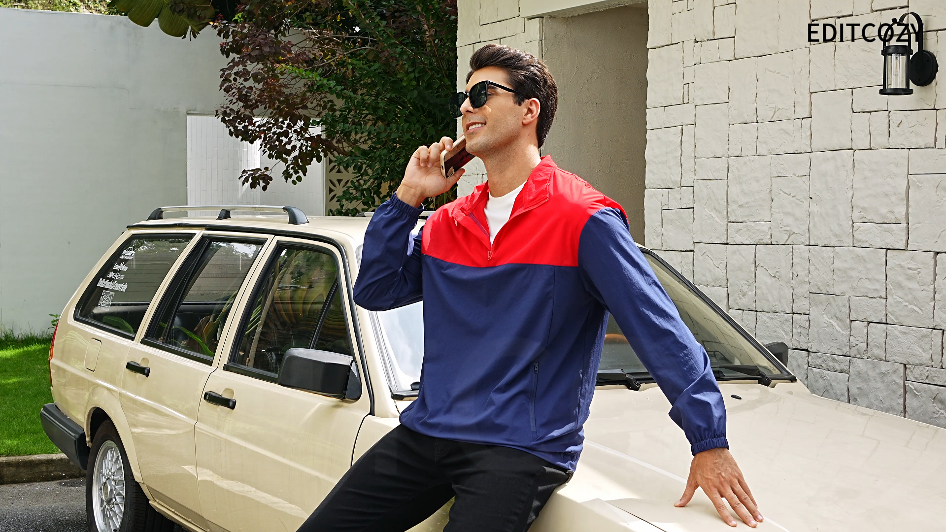EDITCOZY Quarter Zip Pullover Lightweight Windbreaker for Running