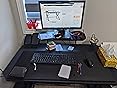 Amazon.com: Amazon Basics Rectangular Gaming Computer Desk With Storage ...