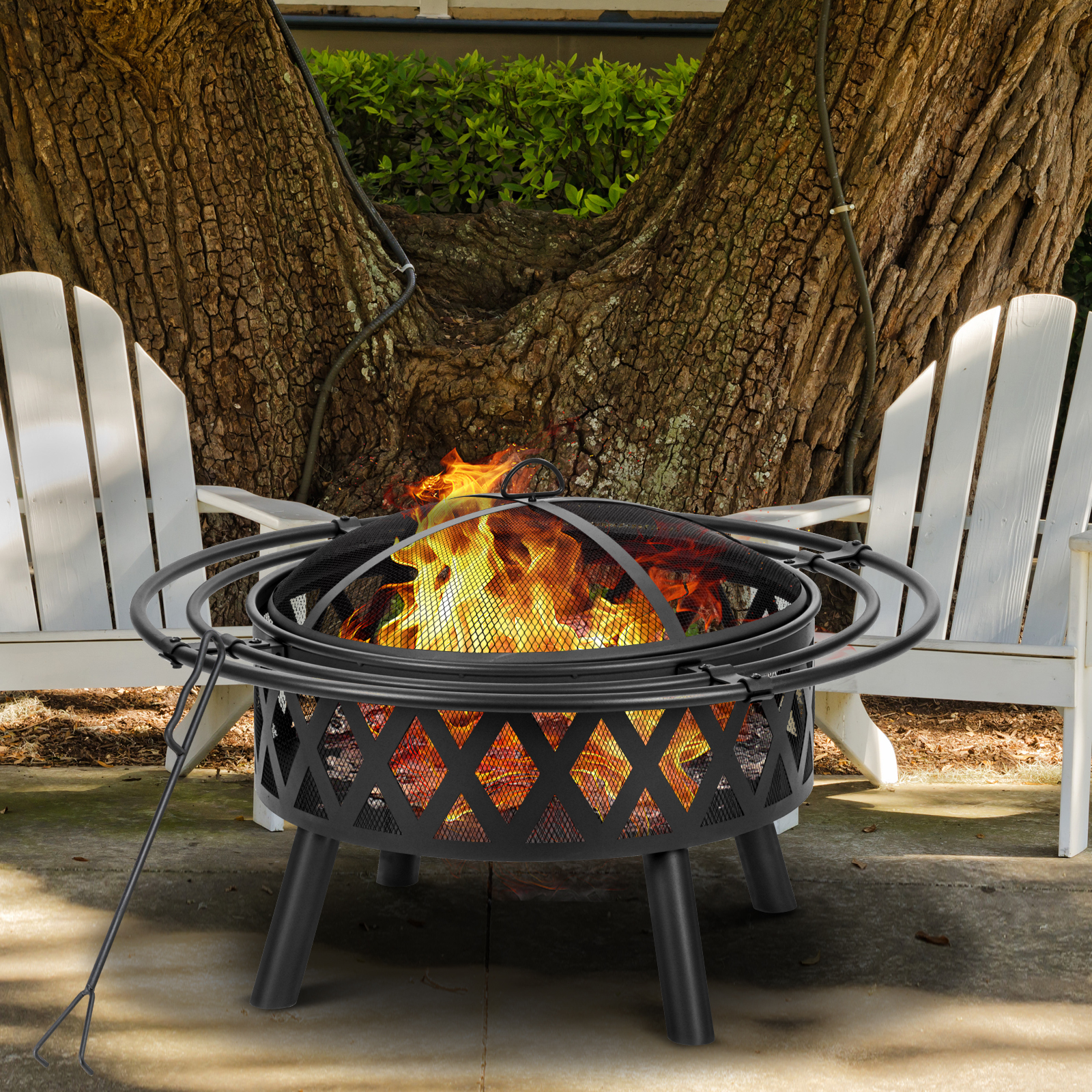 Panovue Pozo De Fuego De 42 Pulgadas Con 2 Parrillas Para Barbacoa,  Hogueras De Leña Para, image size:1600x1600