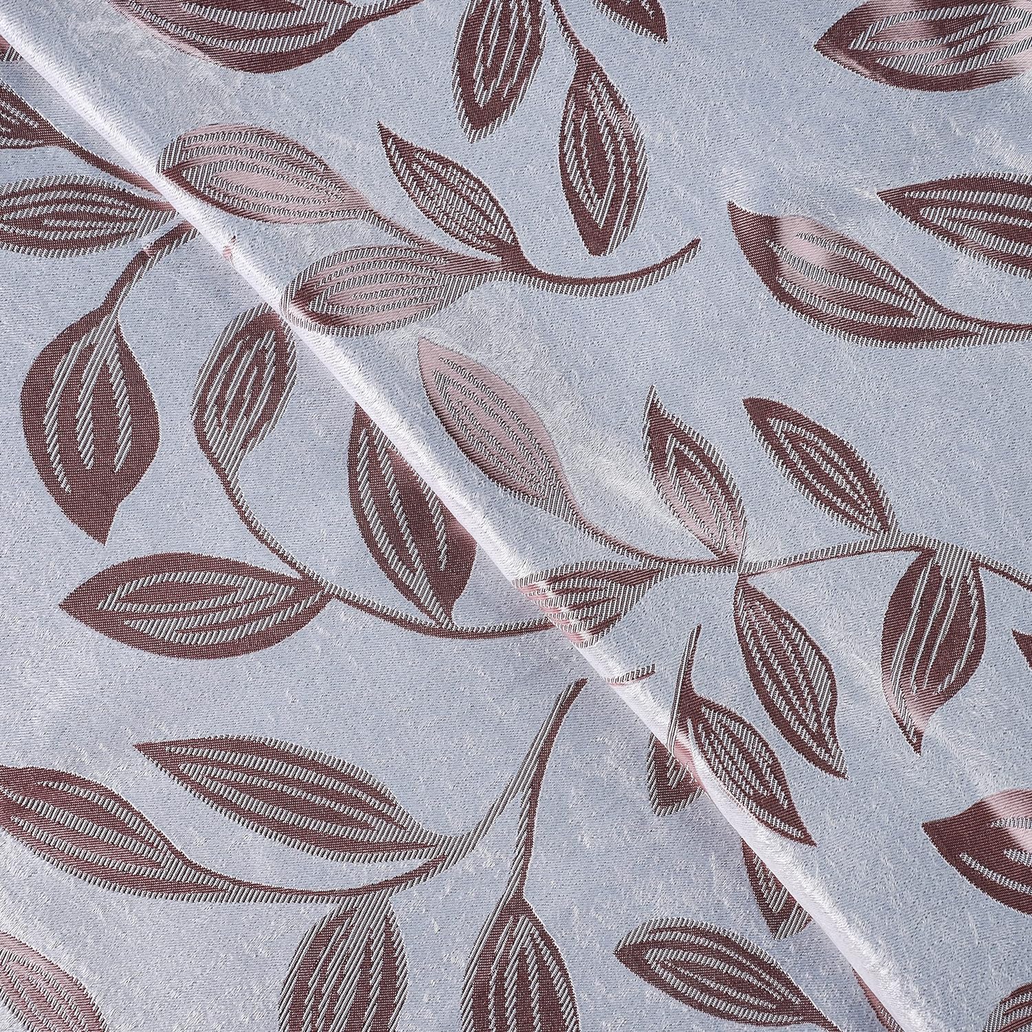 Champagne Polyester Blackout Leaf Design Window Panel Set