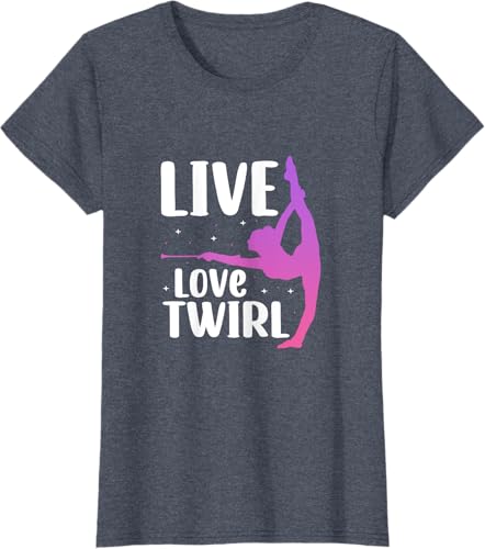 Miniatura 47 de Twirl Baton Twirling Twirler Majorettes T-Shirt Black,Navy Blue,Asphalt Grey,Baby Blue,Cranberry Red,Red,Kelly Green,Brown,Olive Green,Dark Heather