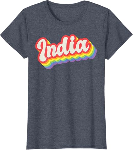 Miniatura 10 de India Pride Month LGBTQ Rainbow Flag Name Personalised T-Shirt