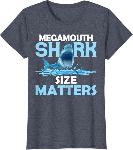 Miniatura 7 de Mega Shark Size Matter Fun Shark Puns T-Shirt Black,Navy Blue,Asphalt Grey,Brown,Olive Green,Dark Heather Grey,Heather Grey,Heather
