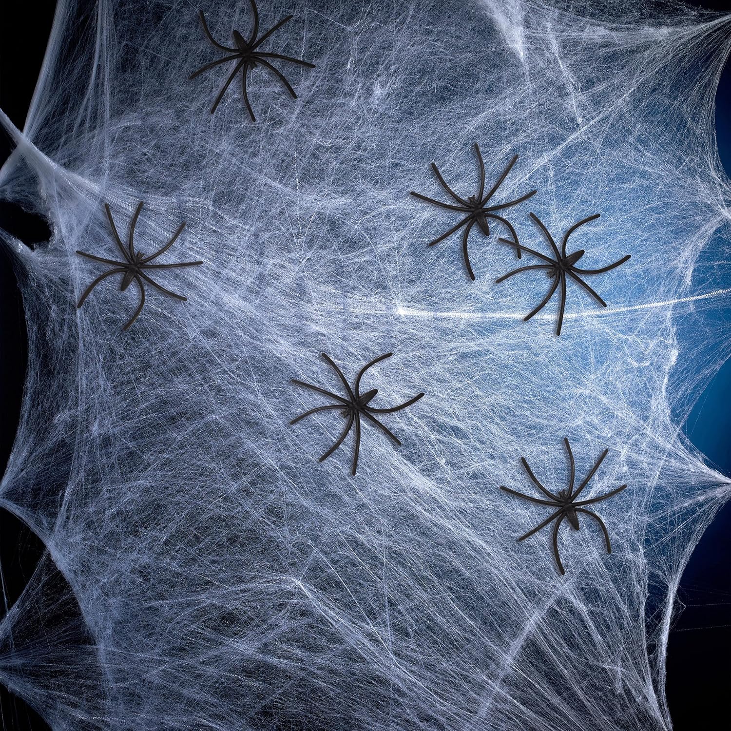 Kangaroo Halloween Spider Web Decor - Giant Spider Web Halloween Decorations - Fake Spider Web for Indoor and Outdoor - Giant Spider Decoration for Halloween - 200 Sq Ft Large Spiderweb with 4 Spiders