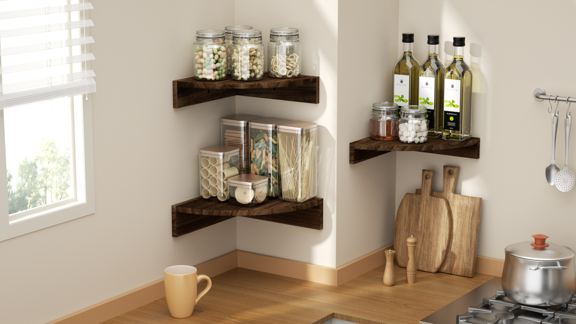 Amazon.com: Alsonerbay Black Corner Shelf Wall Mount, Set of