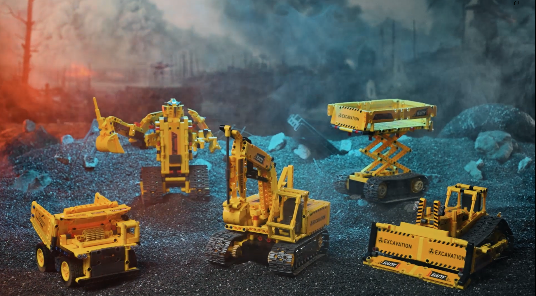 Jouet Construction 5 En 1 HOGOKIDS - Télécommandé + App - Bulldozer, Pelle, Robot - Enfants 6-12 Ans - STEM