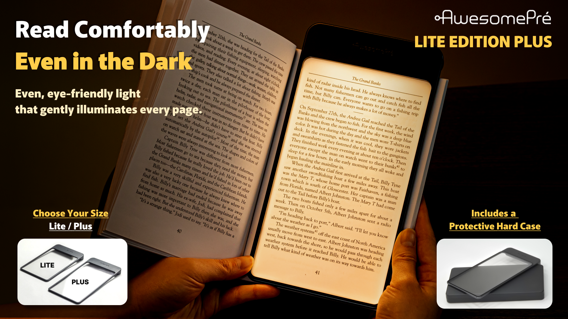 AwesomePré Plus Book Light, LED Reading Light, USB Rechargeable