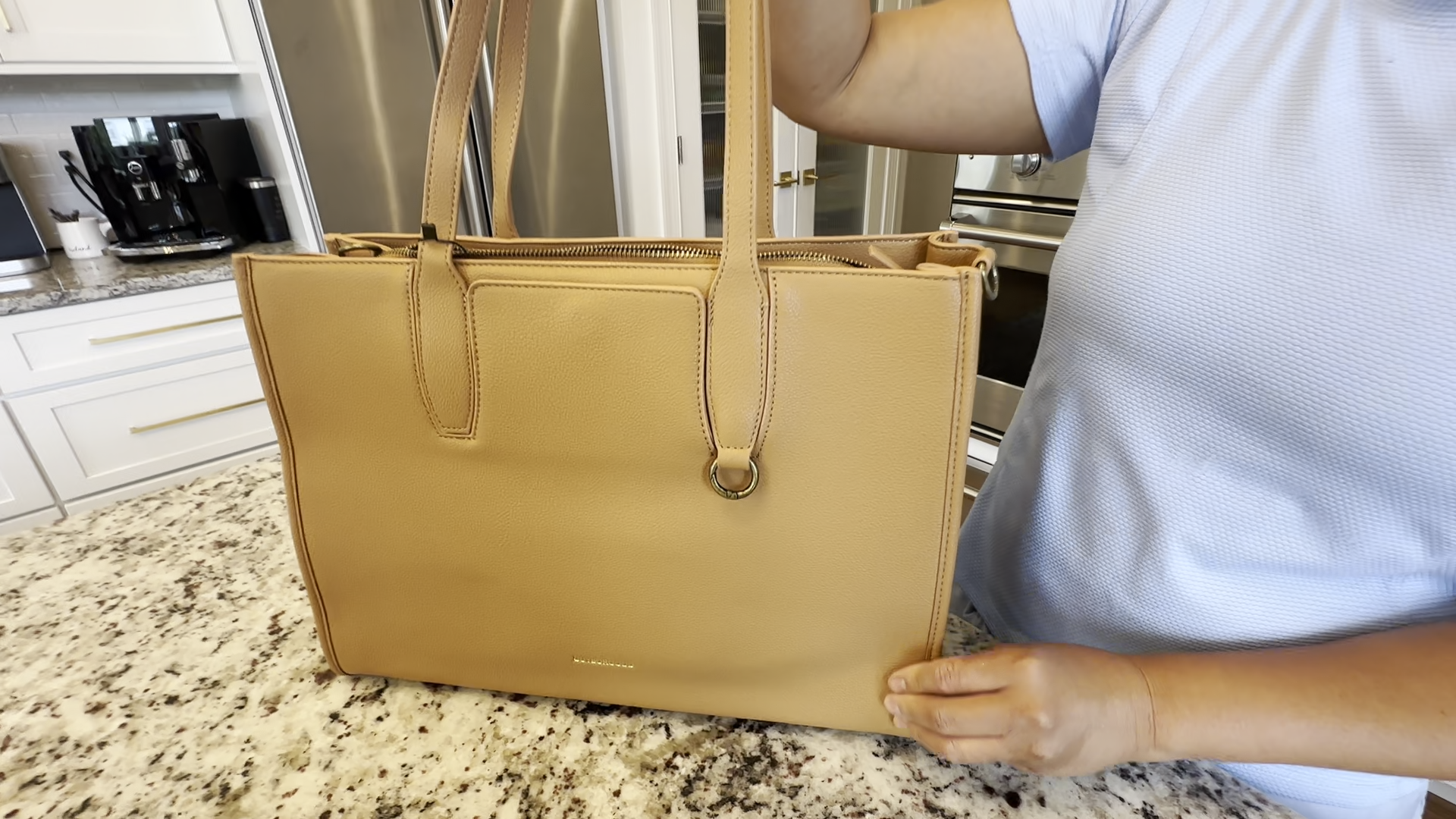 Watch Review of Buy borgood Leather Tote Bag on Amazon Live