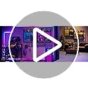 Bestier Gaming Floating Shelves, 34" LED Wall Mounted Shelf with Adjustable Glass Shelf, Pipe Shelves Hanging Display Rack Bookshelf with 6 S-Hook, Gaming Room Decor Wine Coffee Bar Black