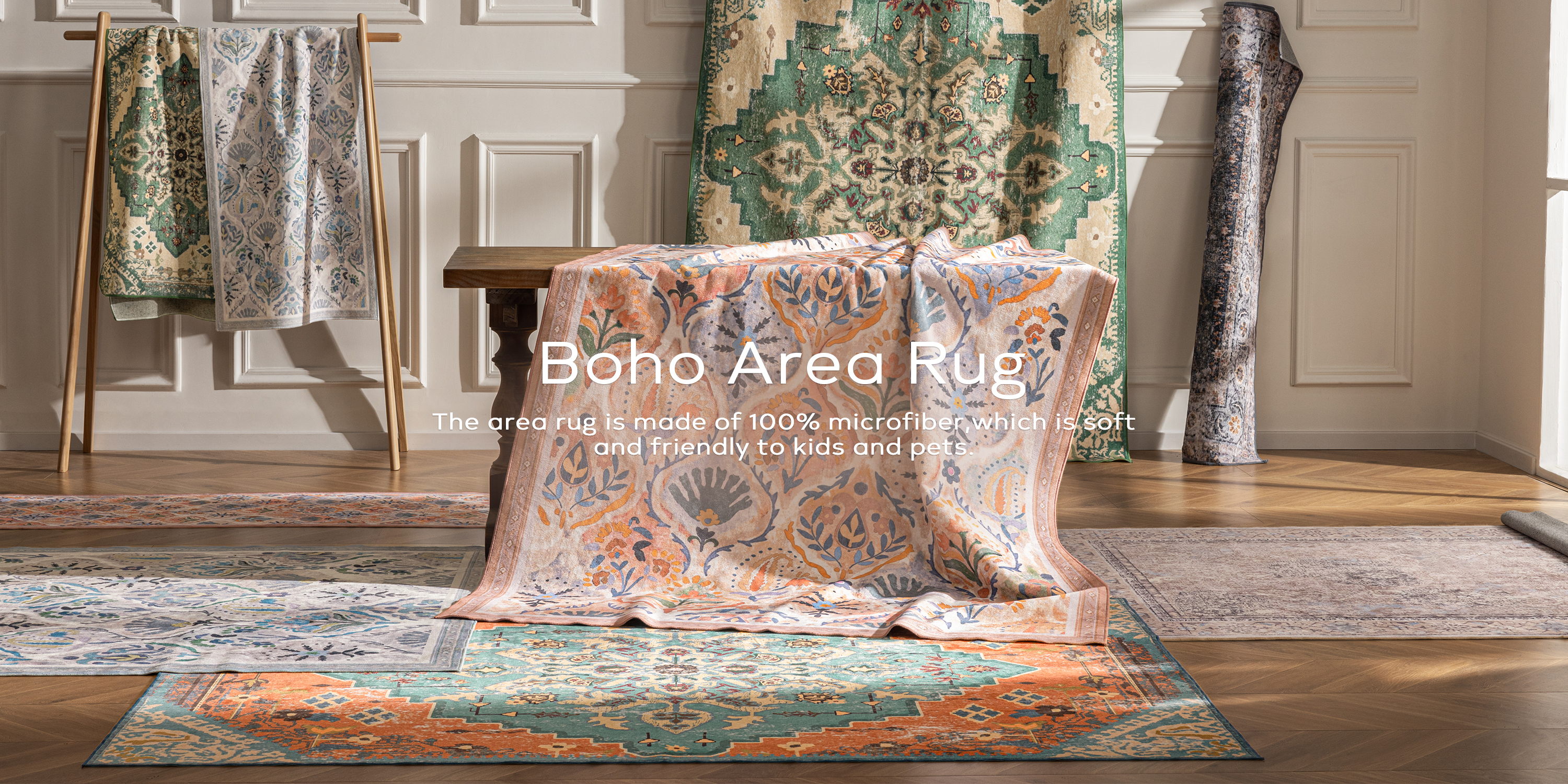 Tapete vintage Ashler Home Deco 2x6 ft Boho miniatura 7