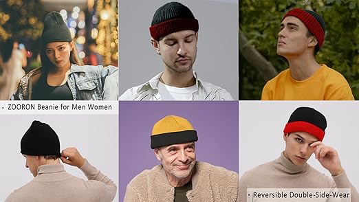 ZOORON Beanies for Men Womens Thick Knitted Unisex Winter Hats