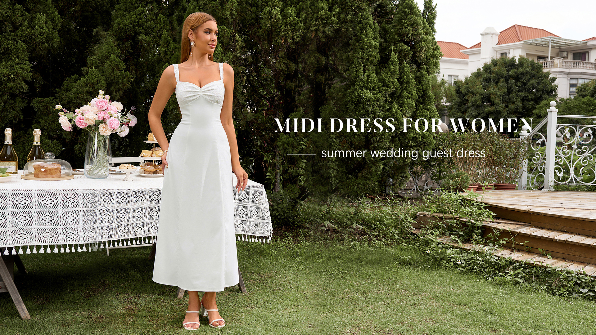 Amazon.com: EYNMIN Lace Strap Midi Dress Sweetheart Neckline Bow Tie  Backless A Line Wedding Guest Dresses for Women Casual Sundress Black :  Clothing, Shoes & Jewelry