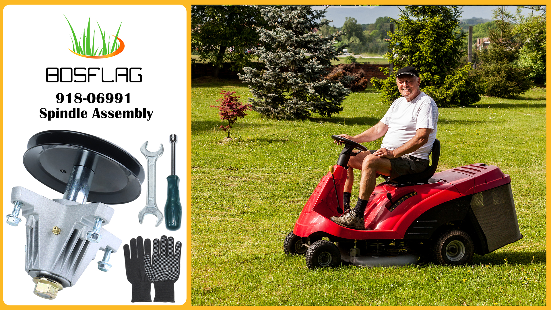 Amazon.com : BOSFLAG Pre-Greased 918-06991 Spindle Replaces Troy