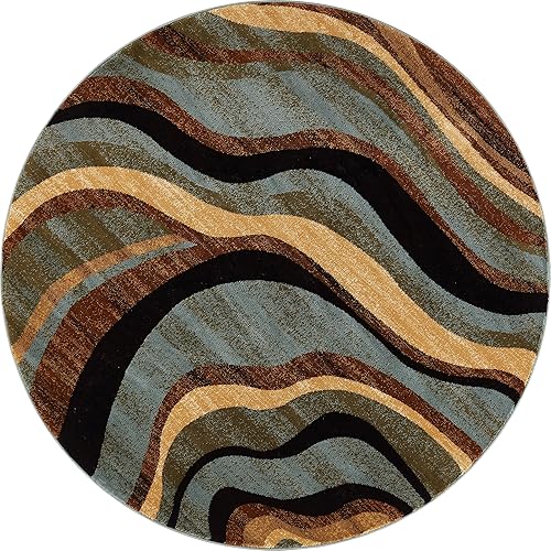 Well Woven Barclay - Alfombra Nirvana Waves MultiAzul Moderna, 3 pies 11 pulgadas X 5 pies 3 pulgadas