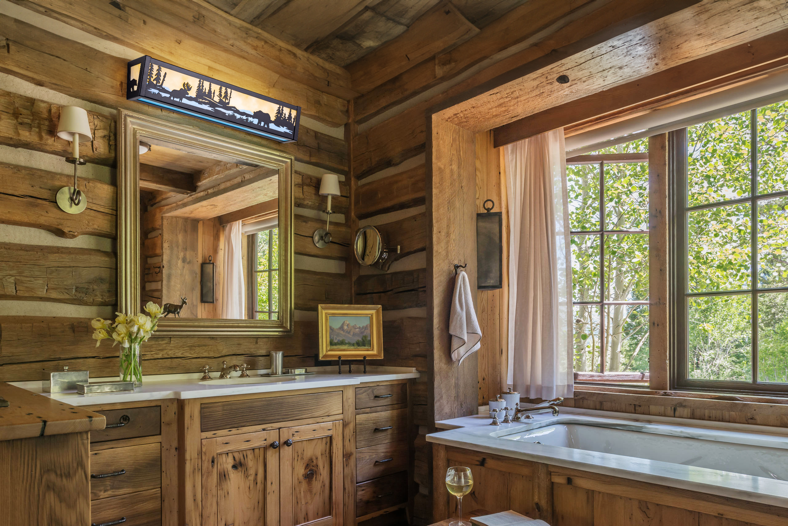 TOCHIC Farmhouse LED Bathroom Vanity Light, Matte Black Western