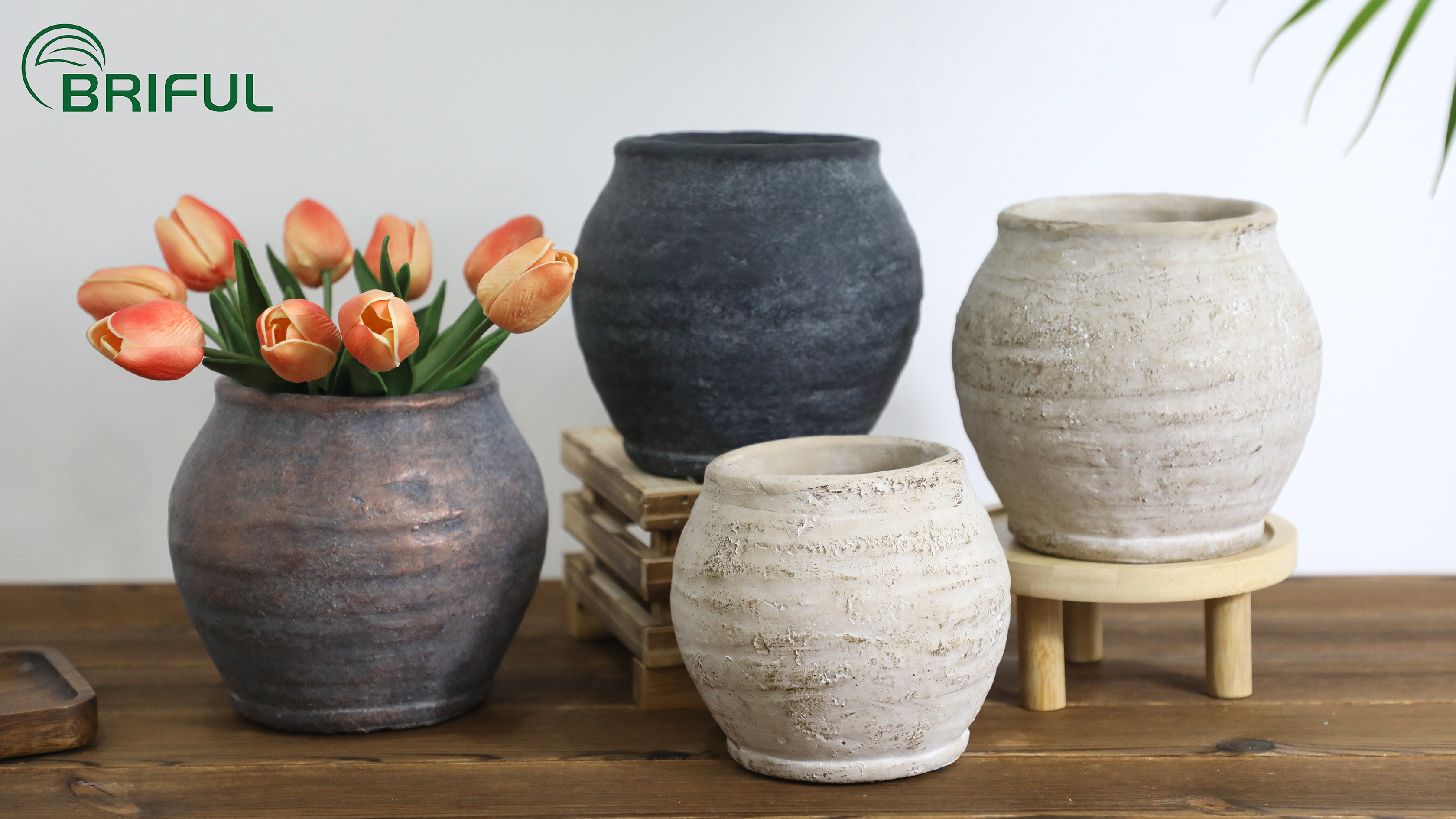 Amazon.com: Briful Rustic Vintage Ceramic Pottery Vase, 6.1