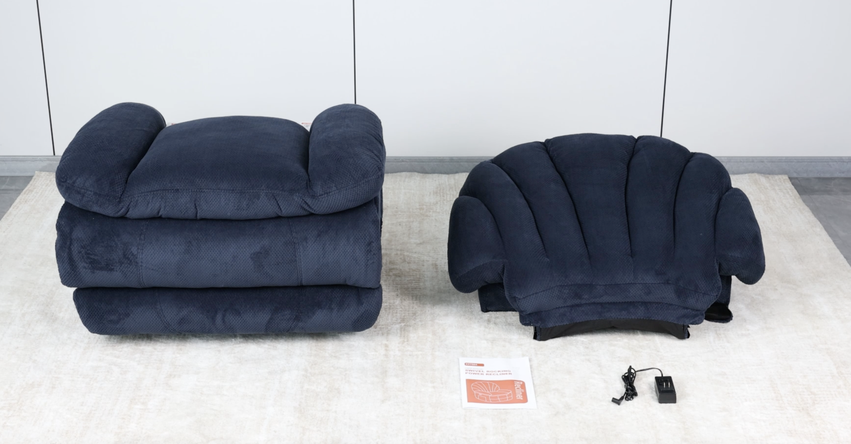 Sillón reclinable tejido beige grande miniatura 7