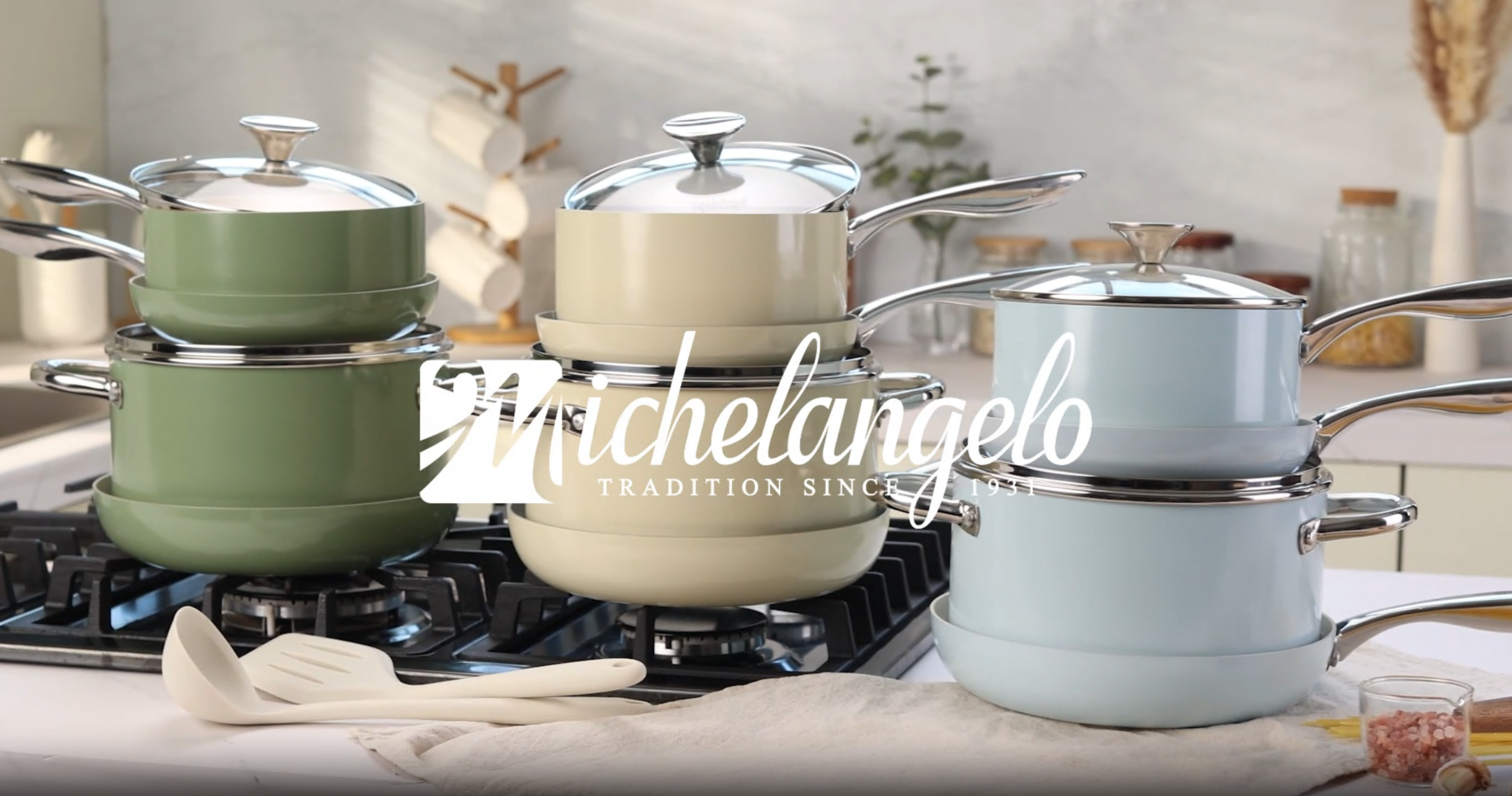 調理器具 Michele Amazon.com: MICHELANGELO Juego de ollas y sartenes antiadherentes