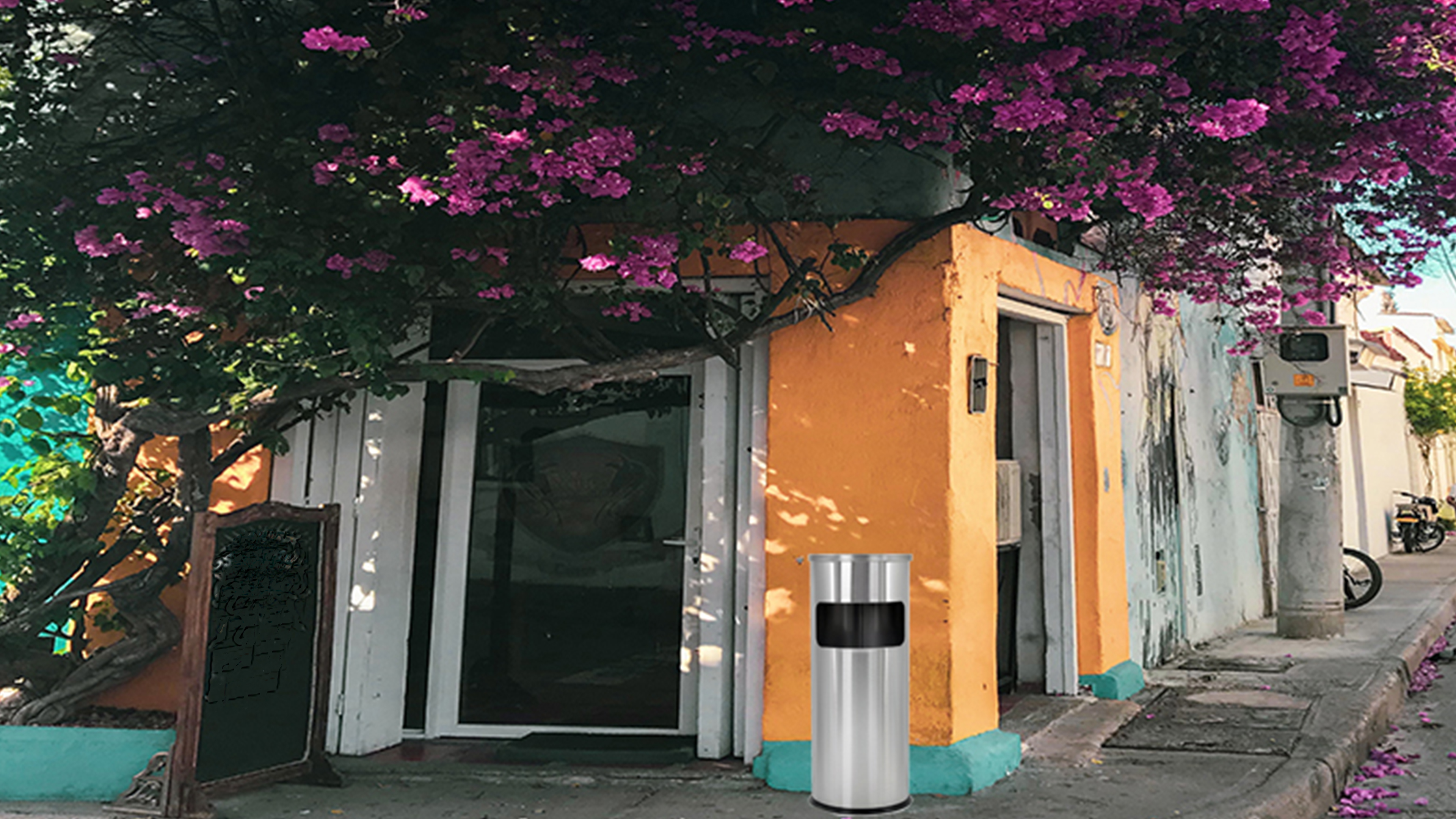 Image of IRONWALLS Indoor Outdoor Trash Can with Lid, Silver Floor Standing Stainless Steel Garbage Bin with Removable Inner Barrel, Commercial Waste Bin Container Trash Receptacle, Patio Garbage Can