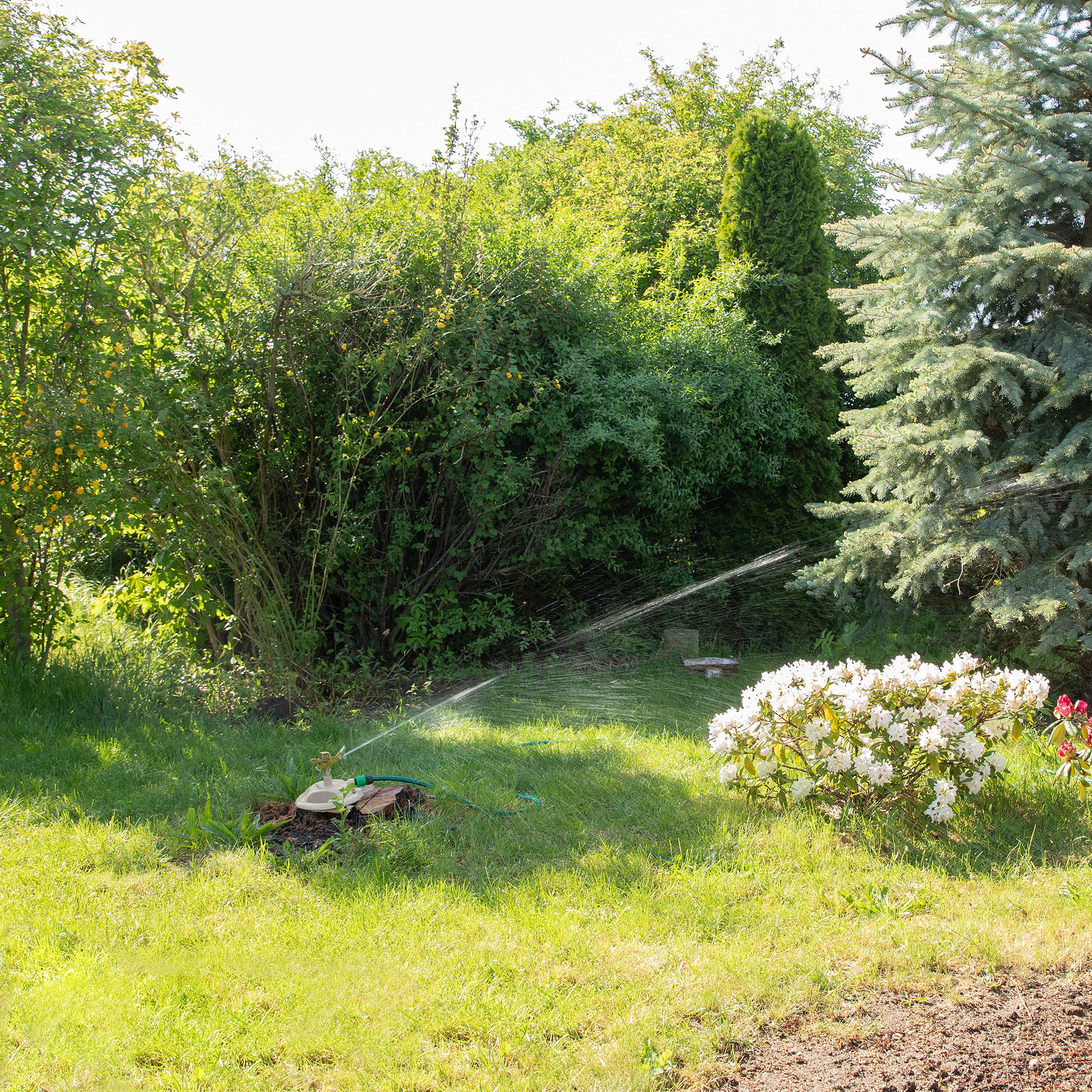 Relaxdays Irrigatore ad Impulsi da Giardino, per Superfici fino 450 m² Raggio di 12 m, 360°, Sprinkler per Prati, Grigio