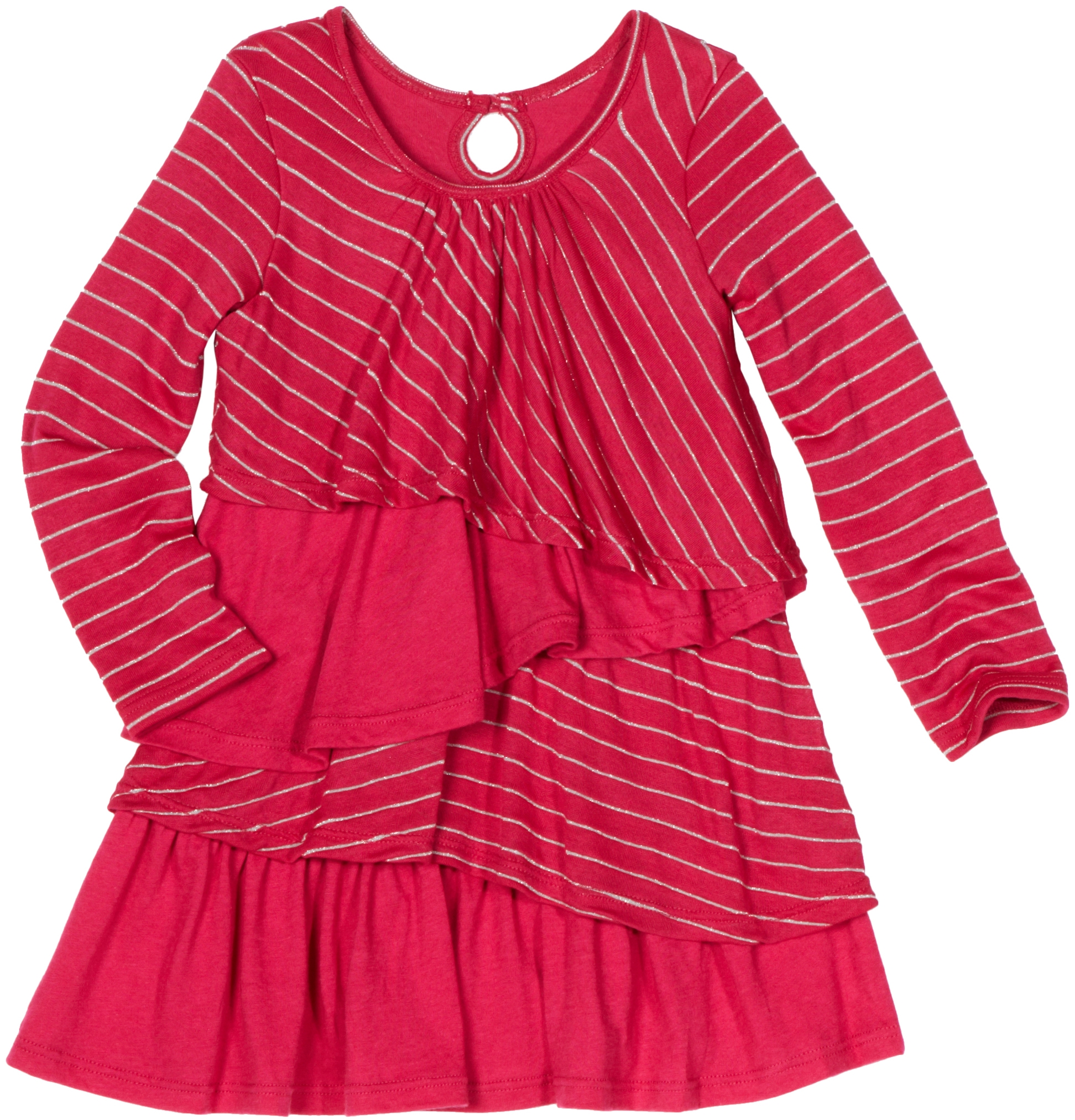 Vestido de rayas de lurex para niñas pequeñas confección premium de tacto suave 2