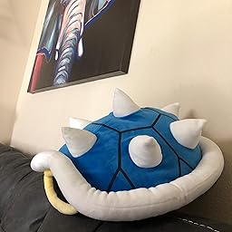 nintendo mario kart shell pillow blue