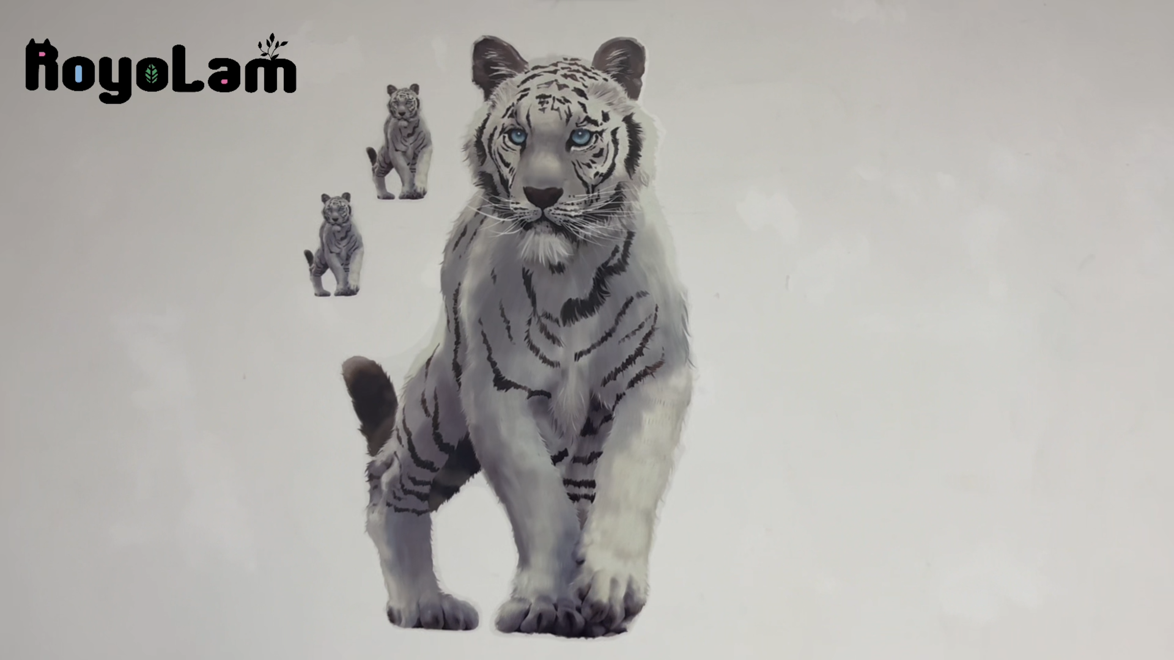 Mighty White Tiger Wall Decal - Removable Peel & Stick Jungle Animal Sticker, 35.4x11.8 Inch, Waterproof PVC