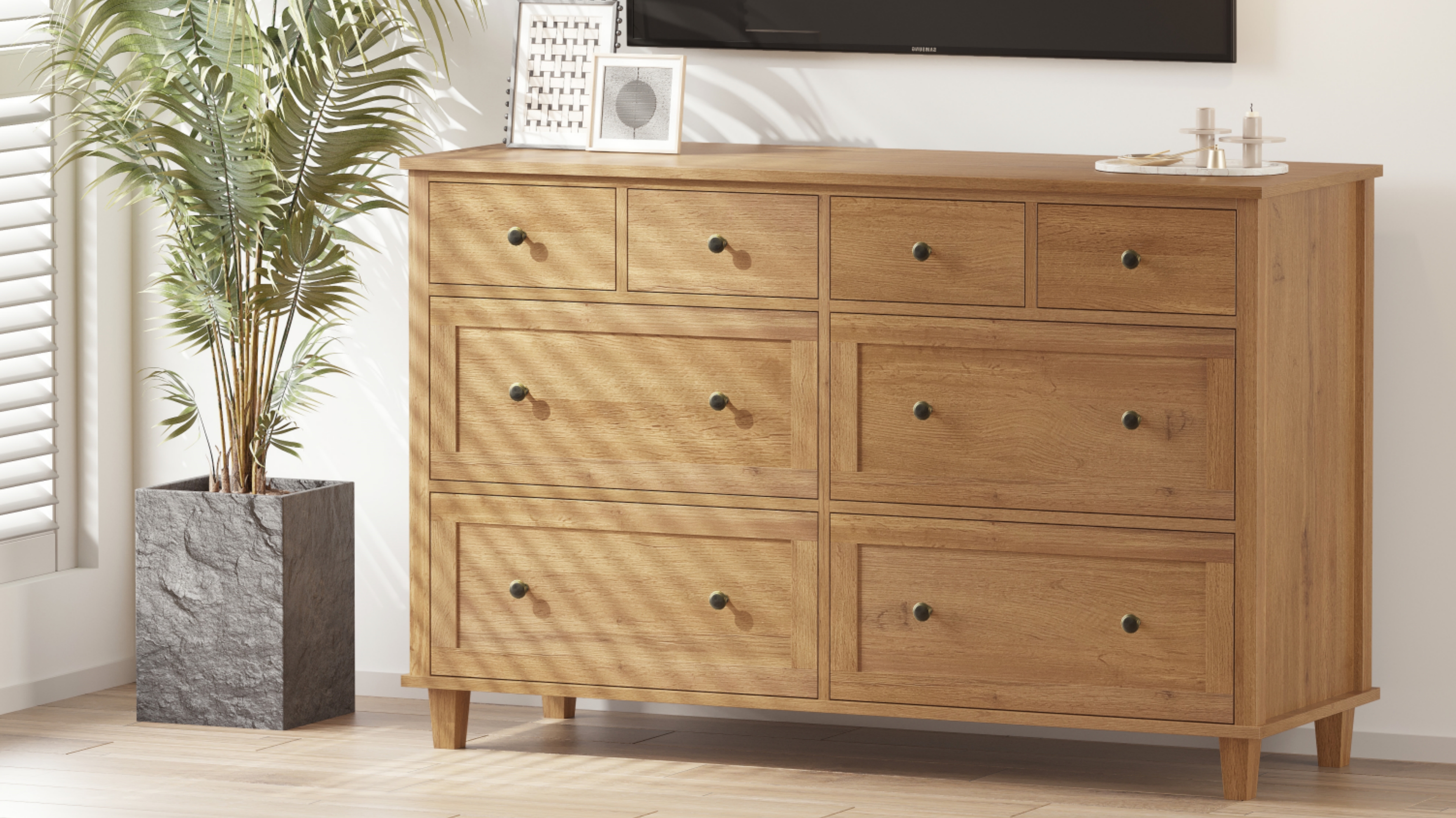 Amazon.com: Zenflare Dresser for Bedroom 8 Drawer Wood Dresser