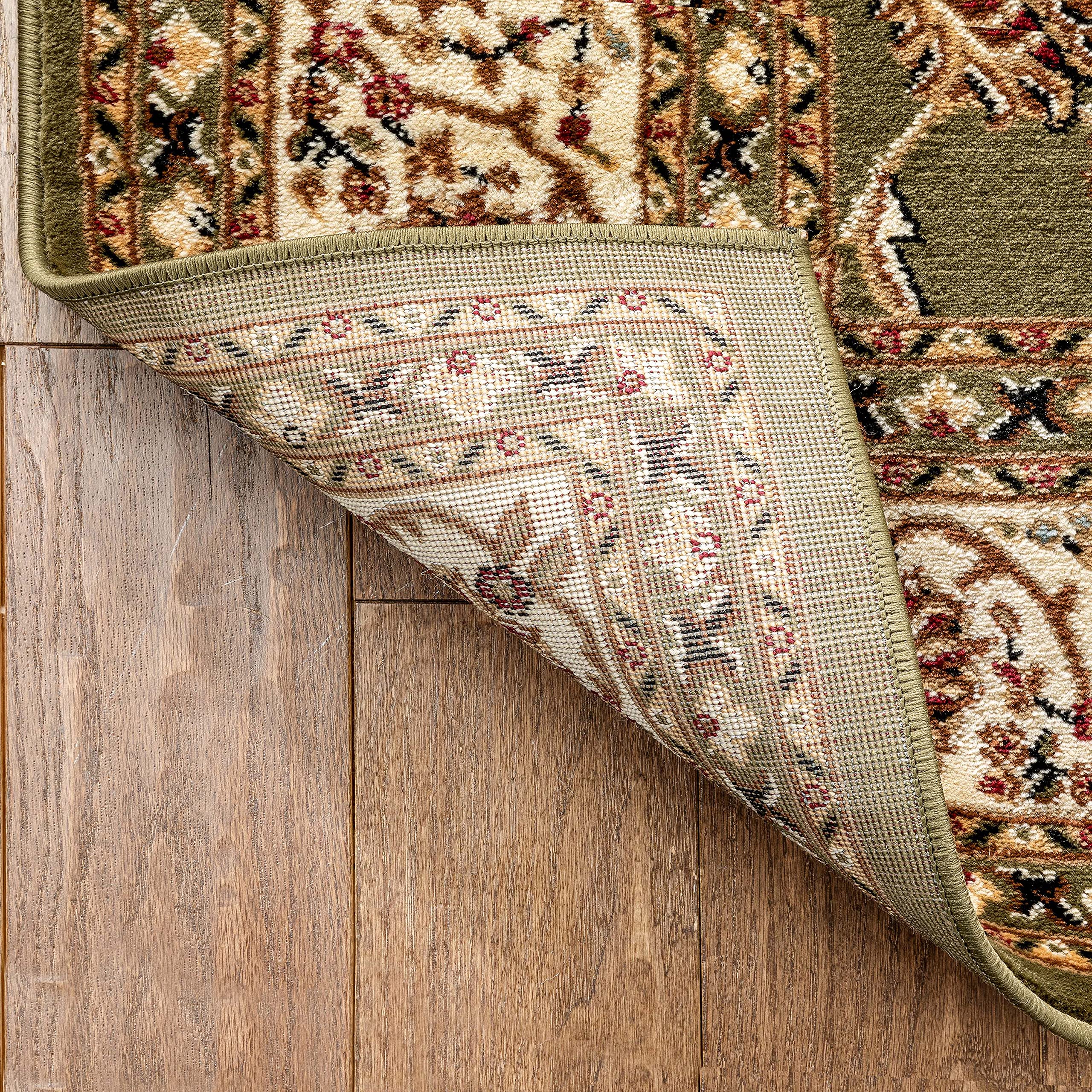 Noble Sarouk Green Persian Floral Oriental Formal Traditional Area Rug ...