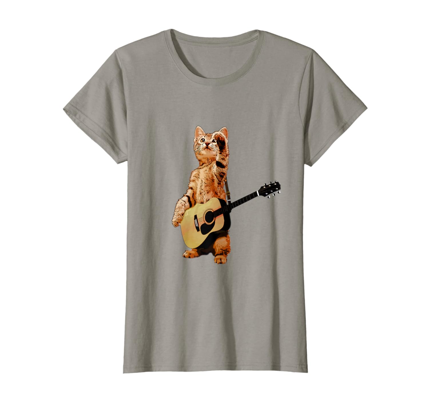 Cat Playing Acoustic Guitar Cool Musician Guitarist T-shirt