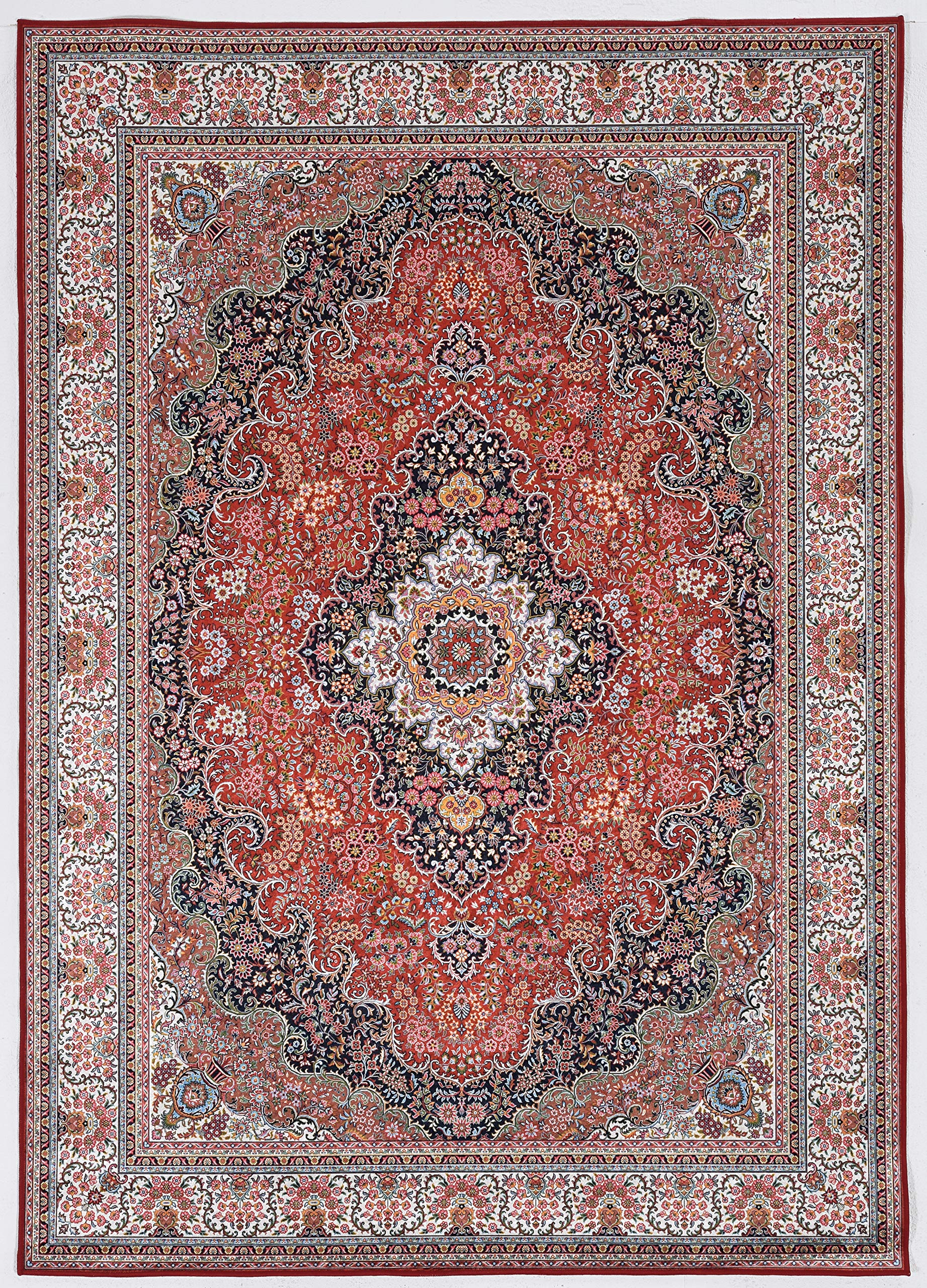Linon Home Decor Products Honora Smoakes Red Ivory 33 x 5 Flat No Pile Accent Rug