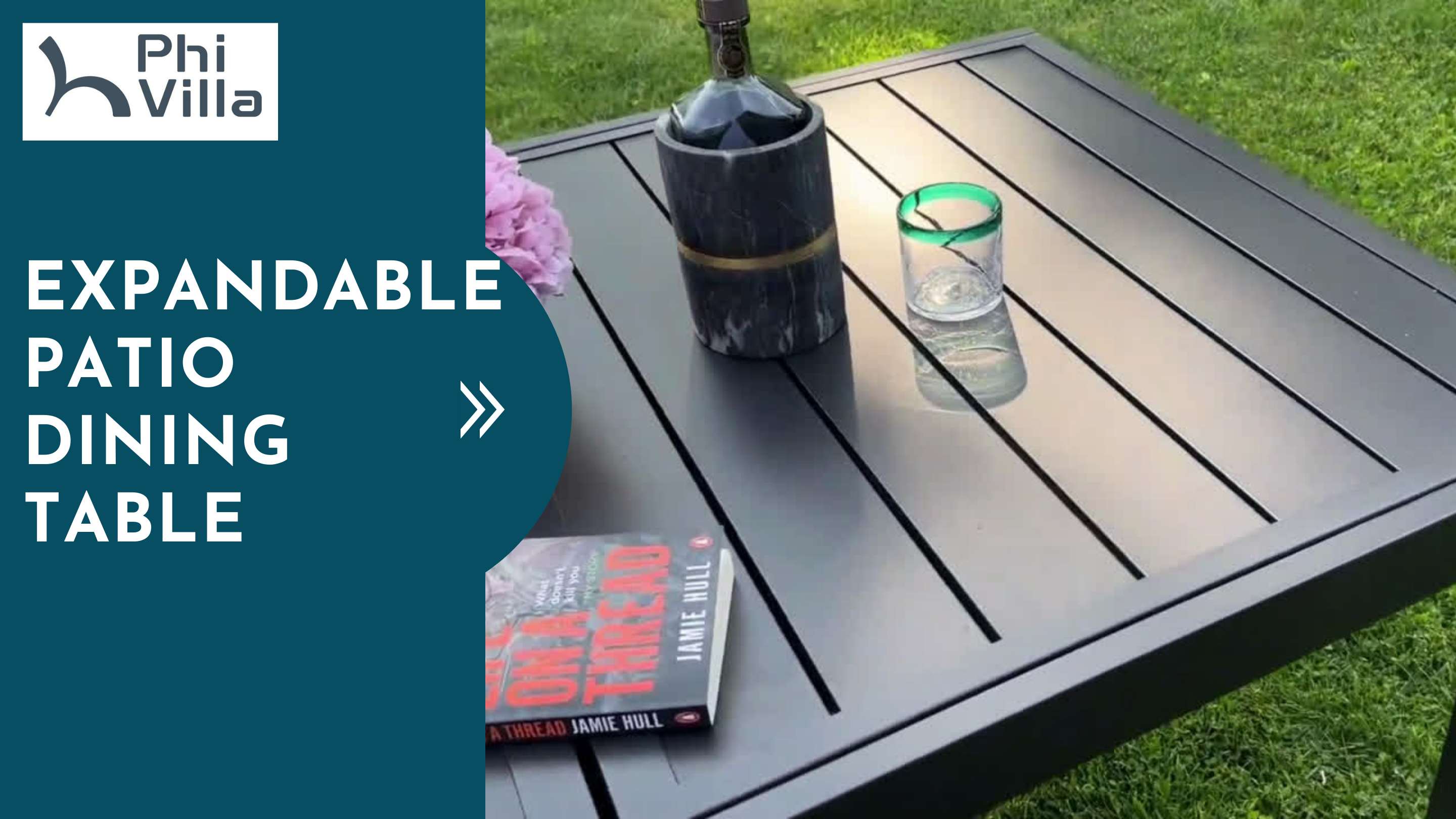 Amazon.com : PHI VILLA Expandable Patio Dining Table Metal Outdoor