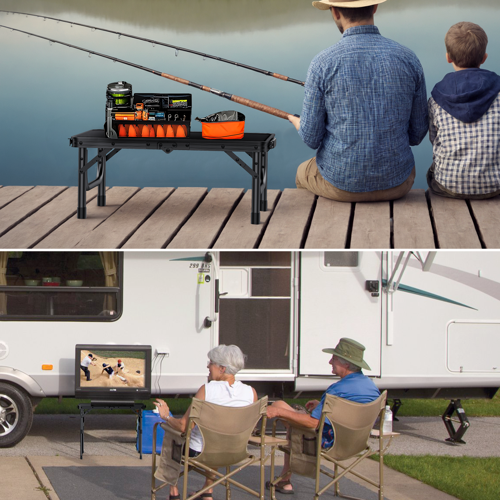 Amazon.com: VINTEAM Camping Folding Table with Adjustable Height