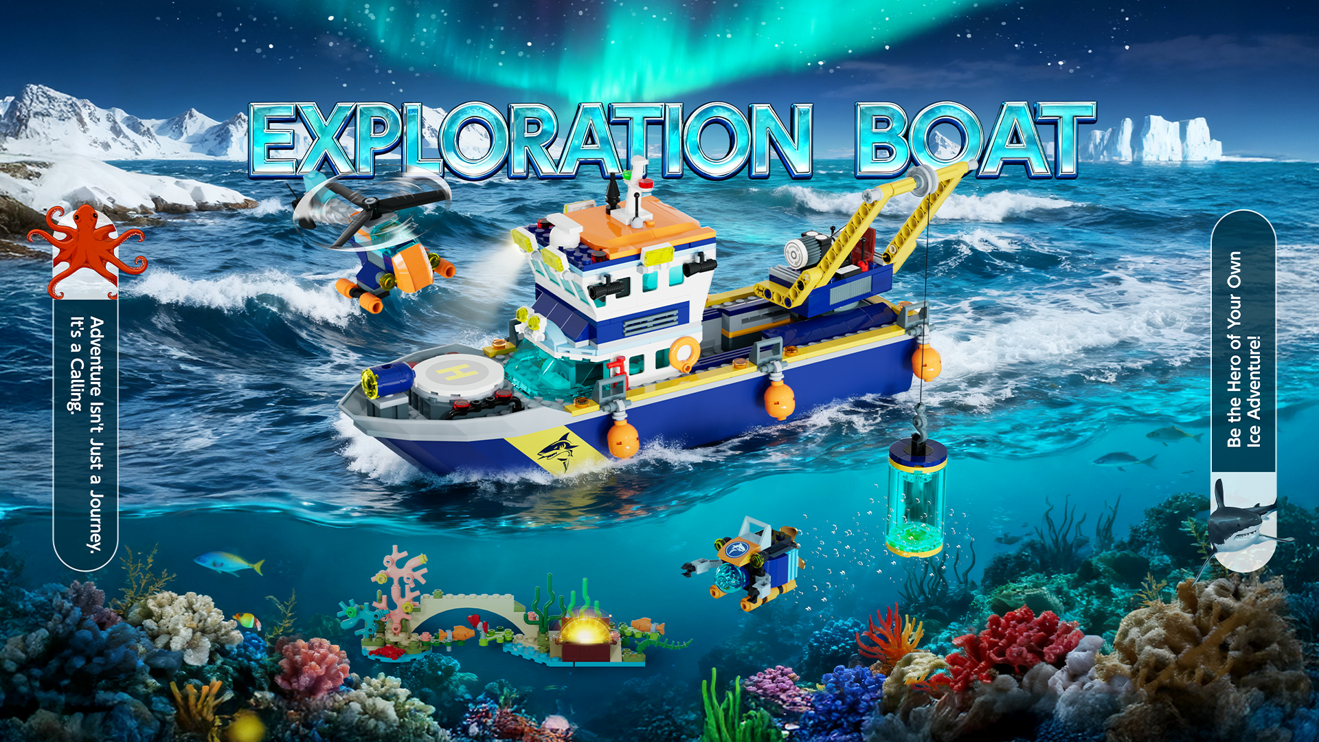 Amazon.com: City Floatable Boat Building Set with LED Light, Fun