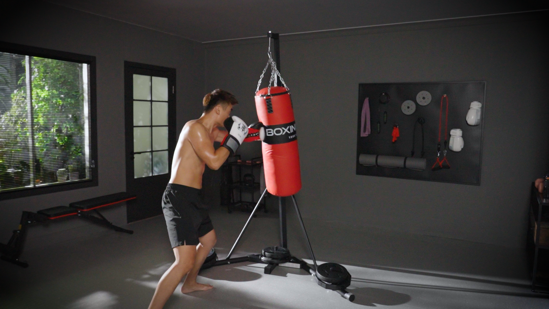 SPORTNOW Soporte De Saco De Boxeo De Pie Soporte Para Bolsas De Boxeo Con Marco De Acero Carga De 60 Kg Para Bolas De Velocidad Entrenamiento En Gimnasio Hogar Negro