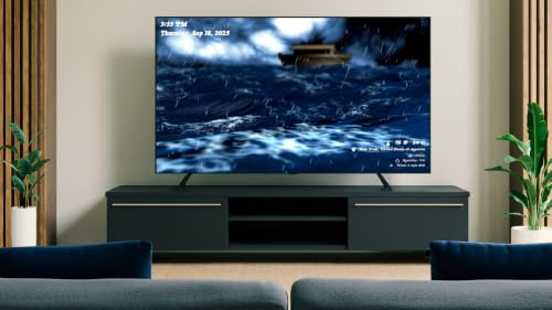 Orage relaxant avec sons d'orage - Télé pluie immersive avec horloge et prévisions en direct – vue 5