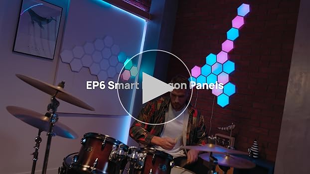 Linkind Smart Hexagon Lights, RGB LED Wall Light Panels with Music