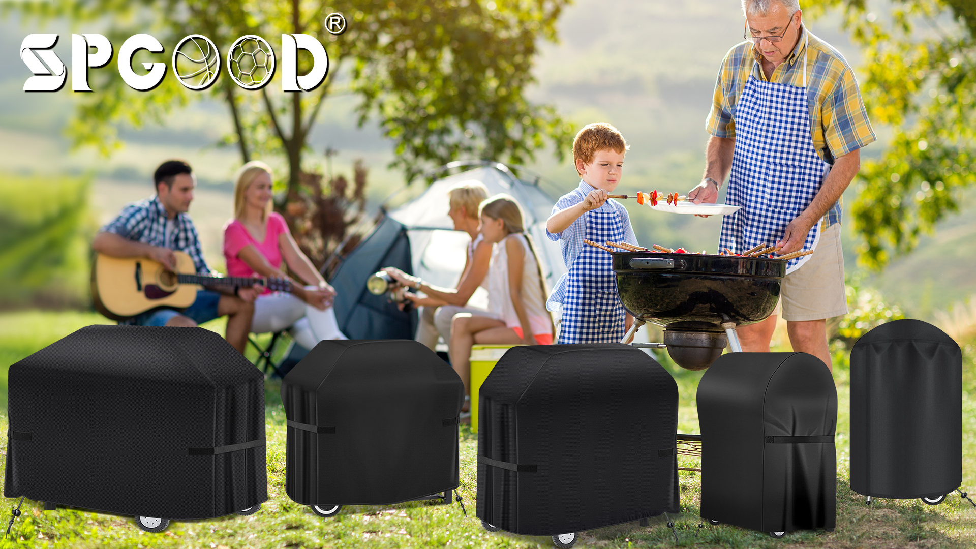 Housse De Protection Barbecue 147x61x122cm Oxford 420D Imperméable - Résistante Aux Intempéries