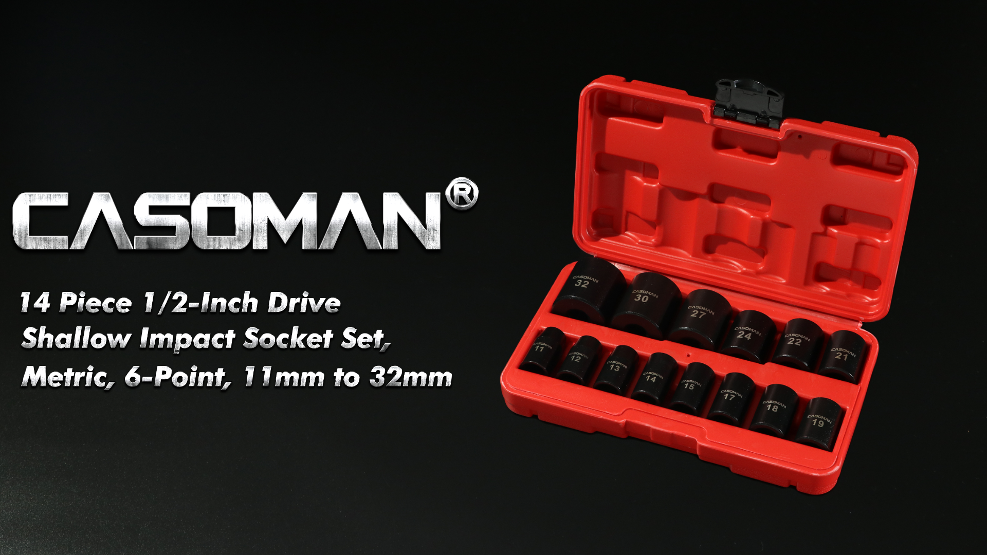 Amazon.com: CASOMAN 14 Pieces 1/2-Inch Drive Shallow Impact Socket