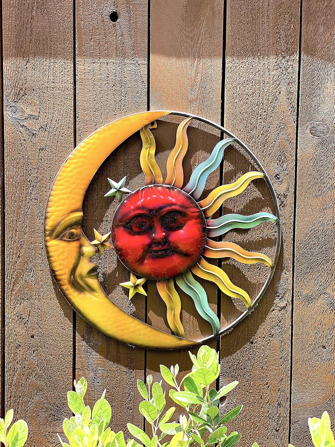 STC World Sunface Moon Stars Celestial Metal Art Interior Exterior Wall Garden Decor 20"