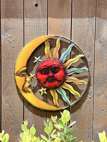 Miniatura 5 de STC World Sunface Moon Stars Celestial Metal Art Interior Exterior Wall Garden Decor 20"
