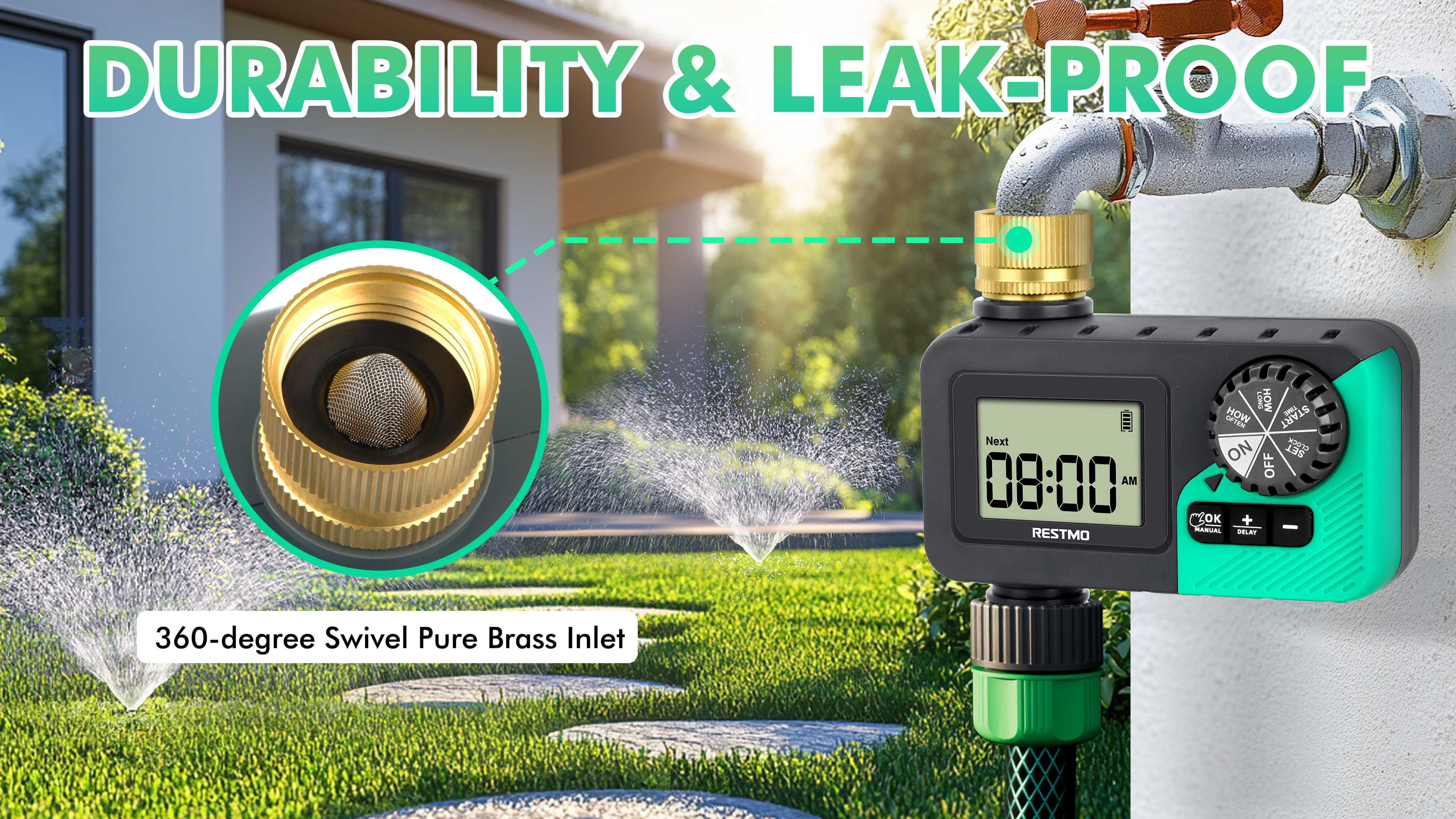 Amazon.com : RESTMO Sprinkler Timer with Brass Inlet, Water