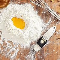 Vista 2 de KitchenArt Cucharada de la serie profesional, cuchara medidora de satén champán, ajustable de 1/2 cucharadita a 1 cucharada, blanco y negro