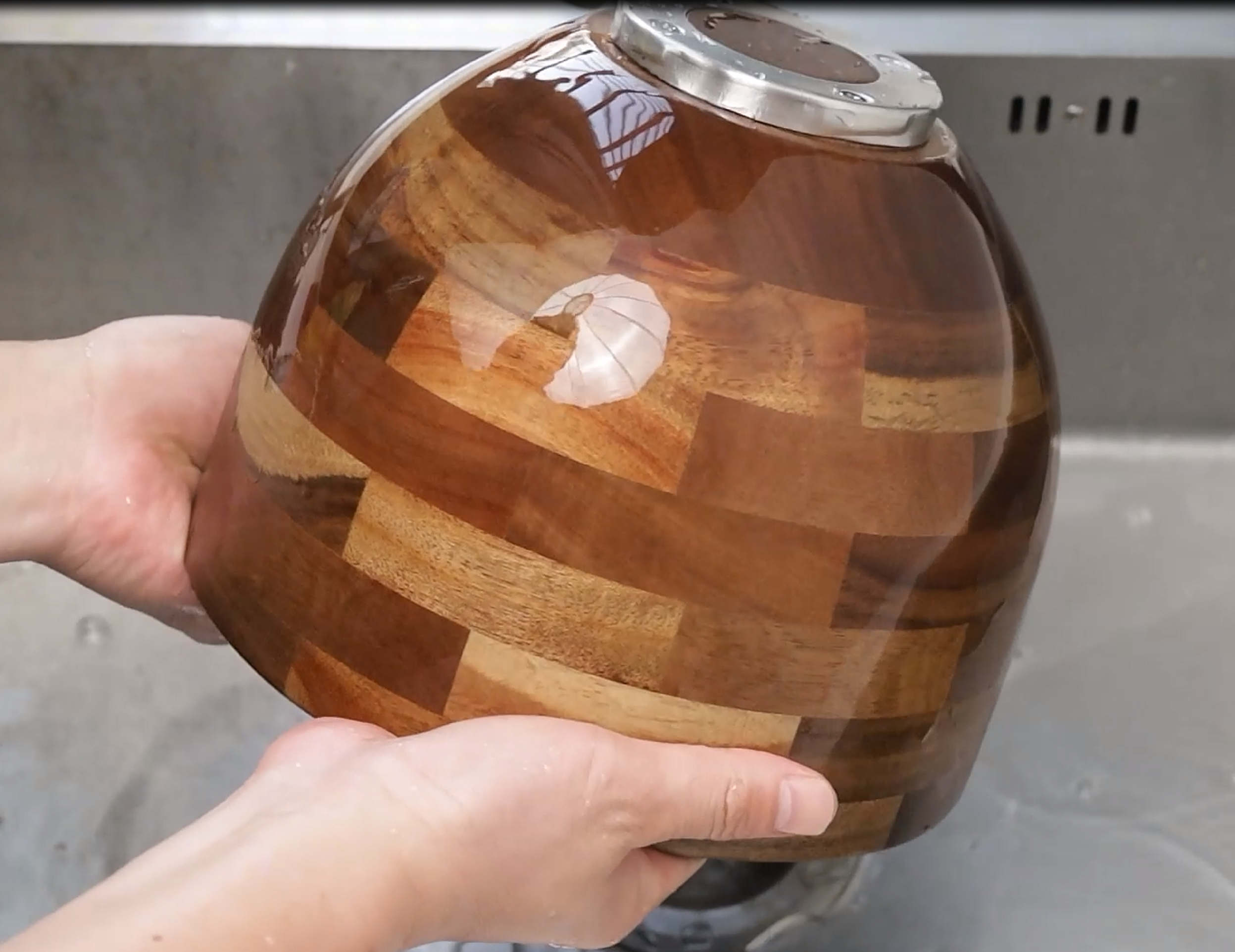 Tazón de madera para KitchenAid 5QT Acacia natural miniatura 7