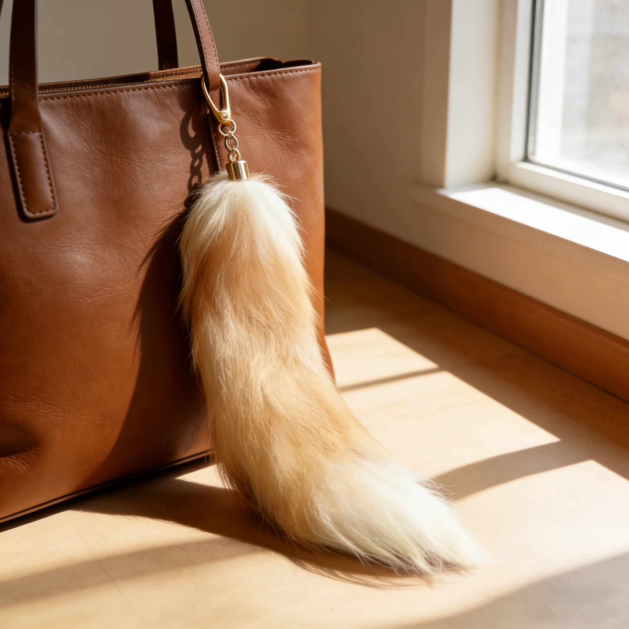 Amazon.com: WtgwtQ Gold Fox Tail Fur Keychain Therian Cosplay Soft